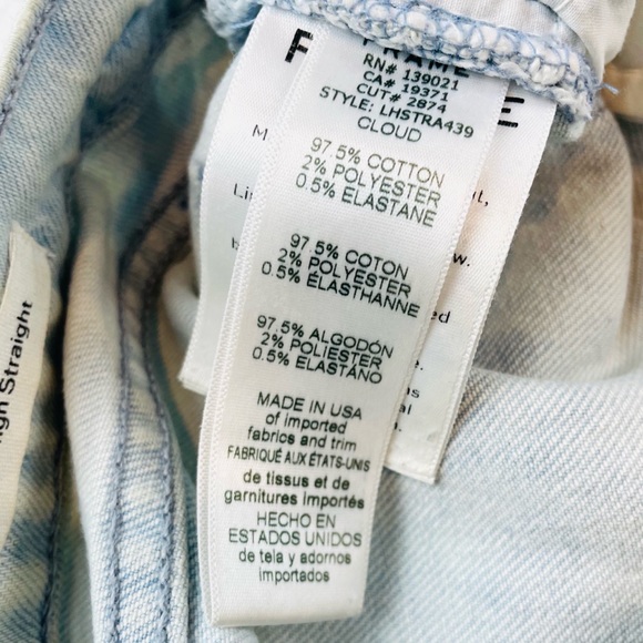 FRAME DENIM • Cloud Blue Tie Dye Le High Straight Leg Jeans - Picture 11 of 16